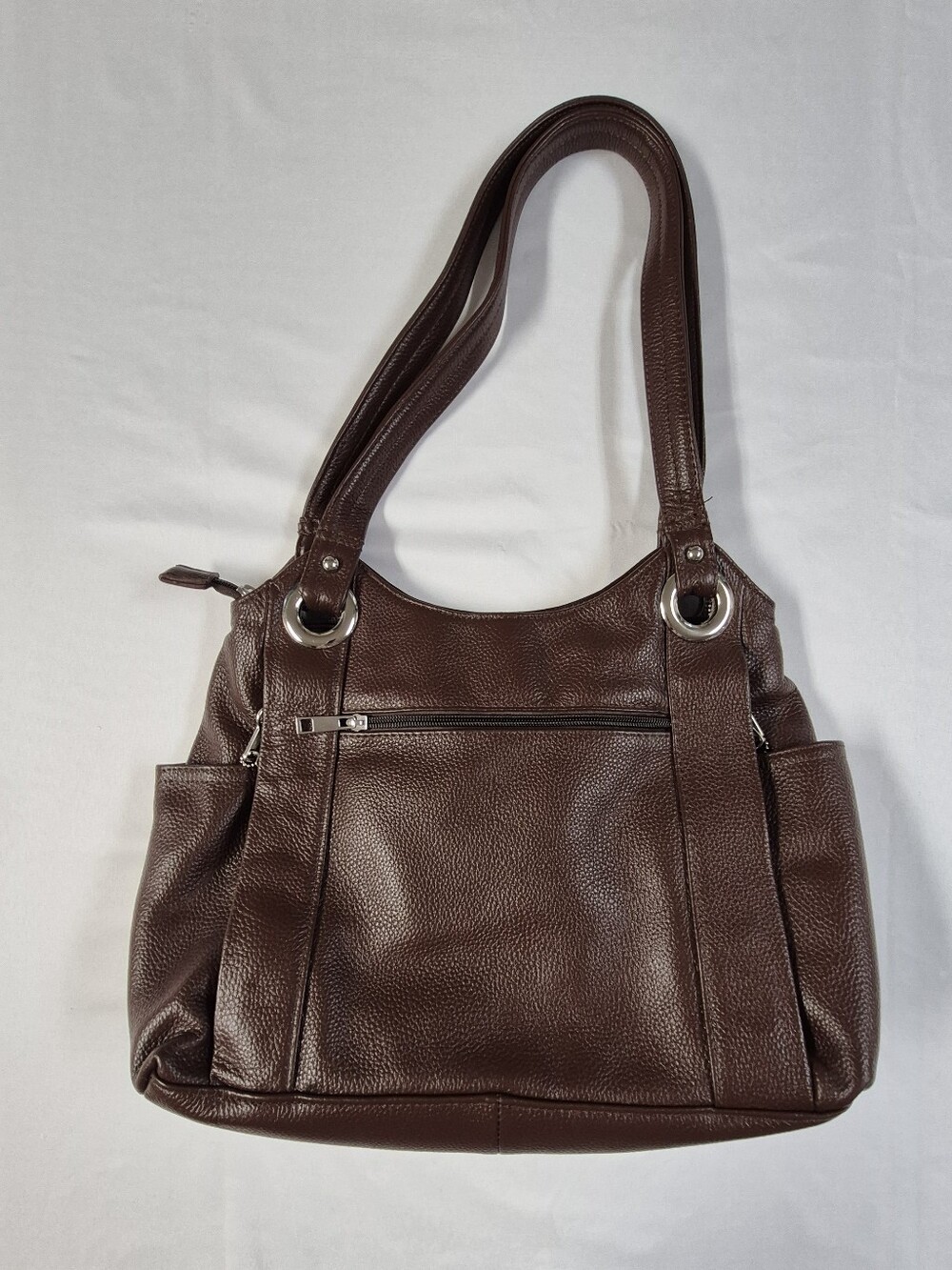 Roma Handbag Shoulder Bag Women Concealed Carry Brown Pebbled Leather Western - Picture 6 of 13